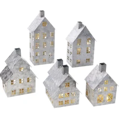 As Is Emryn House 5Pc Farmhouse Village Set With String Lights