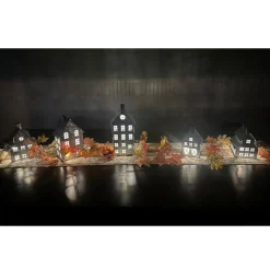 As Is Emryn House 5Pc Farmhouse Village Set With String Lights
