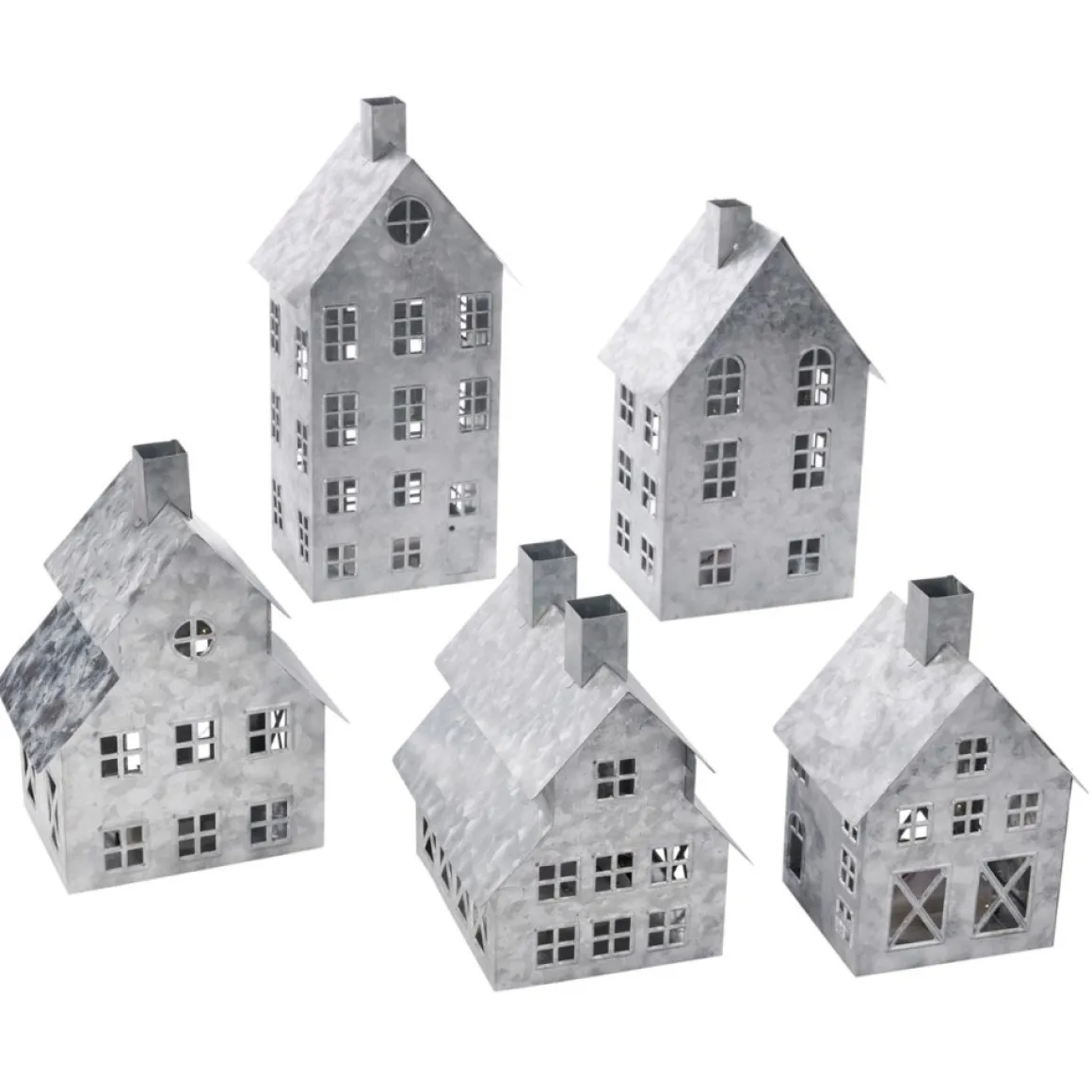 As Is Emryn House 5Pc Farmhouse Village Set With String Lights