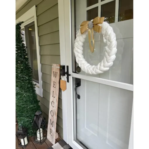 August & Leo 19" Braided Velvet Wreath With Jeweled Satin Bow