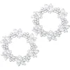 August & Leo 7" Jeweled Wreath Candle Rings - Set Of 2
