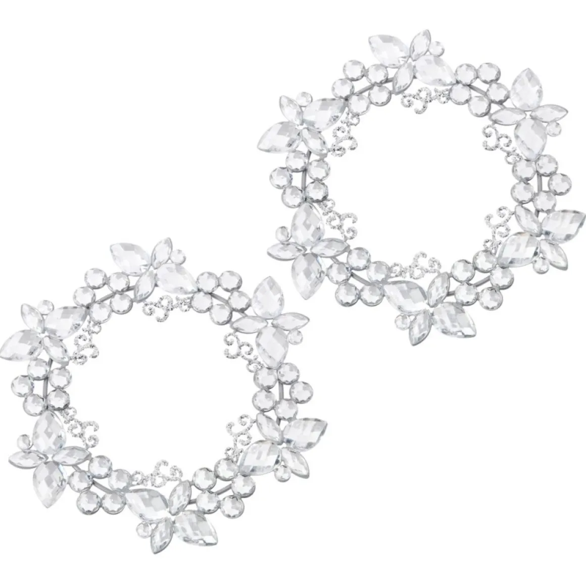 August & Leo 7" Jeweled Wreath Candle Rings - Set Of 2