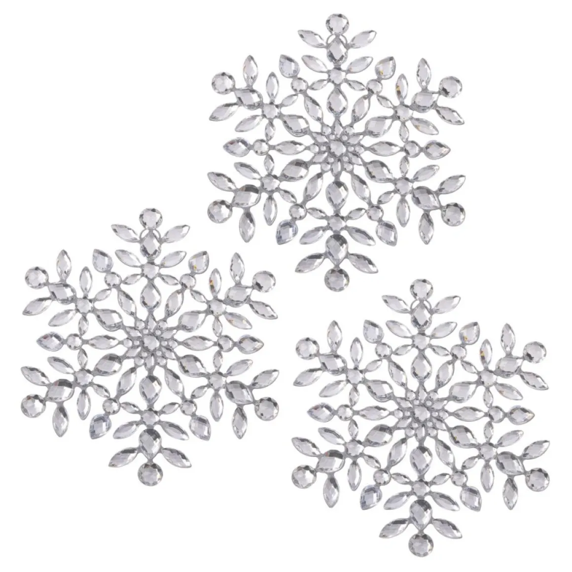 August & Leo Mini Jeweled Snowflakes Set Of 3
