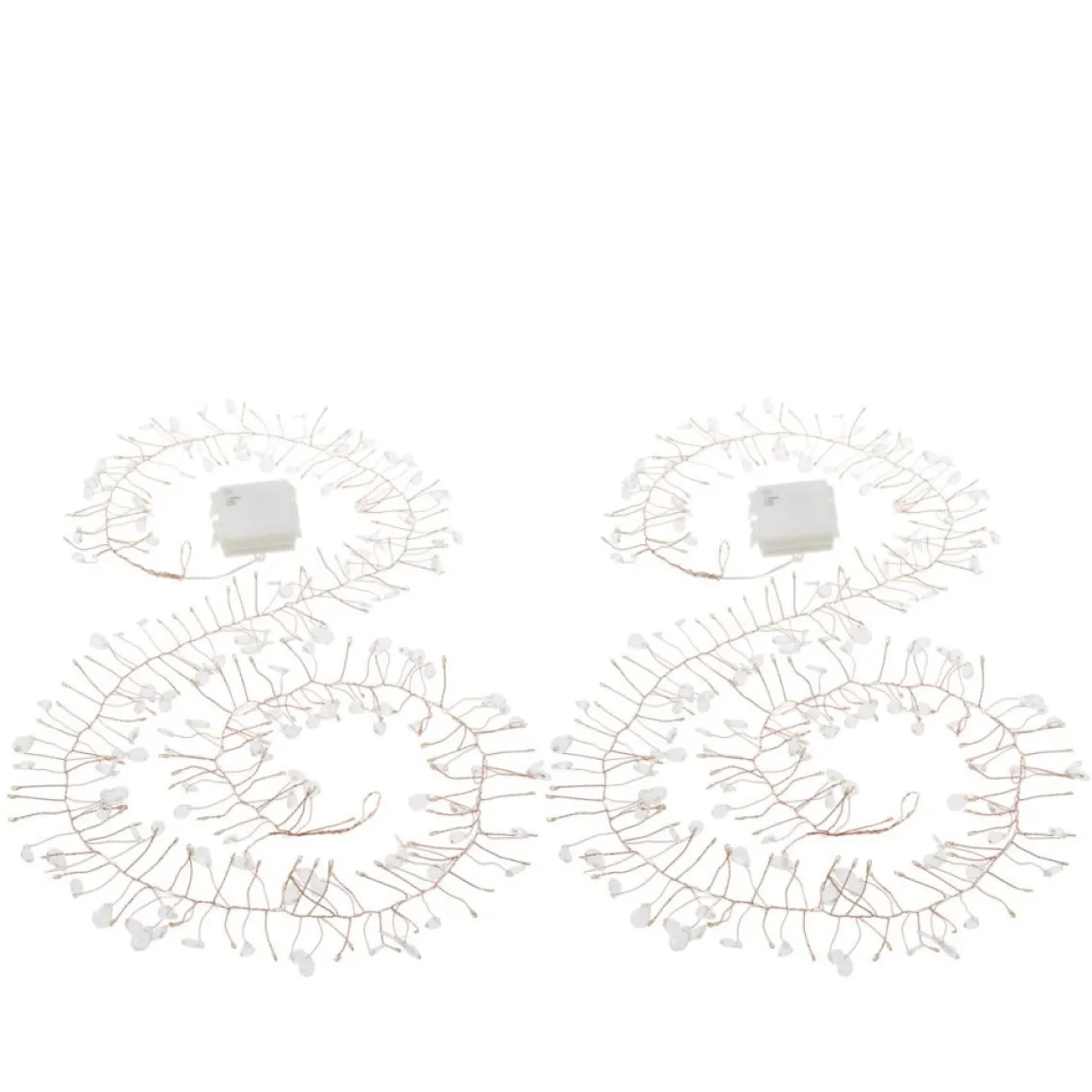 August & Leo Set Of 2 Crystal Beaded Led Garlands With Timer