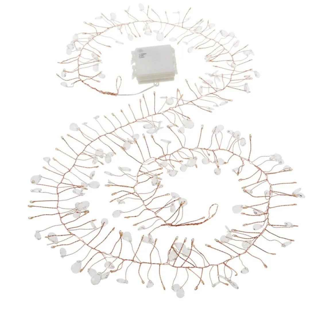 August & Leo Set Of 2 Crystal Beaded Led Garlands With Timer