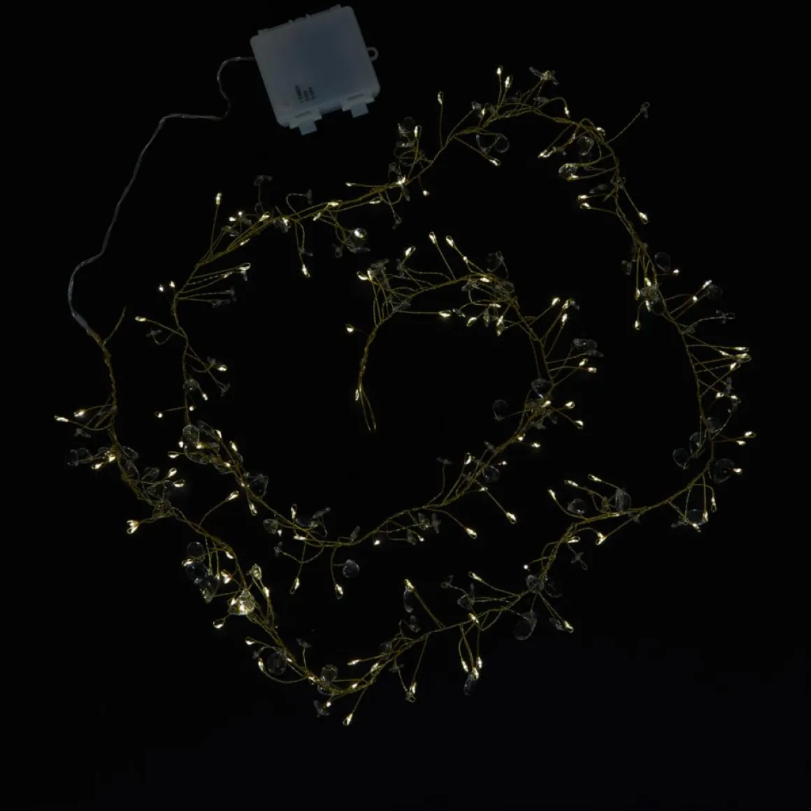 August & Leo Set Of 2 Crystal Beaded Led Garlands With Timer