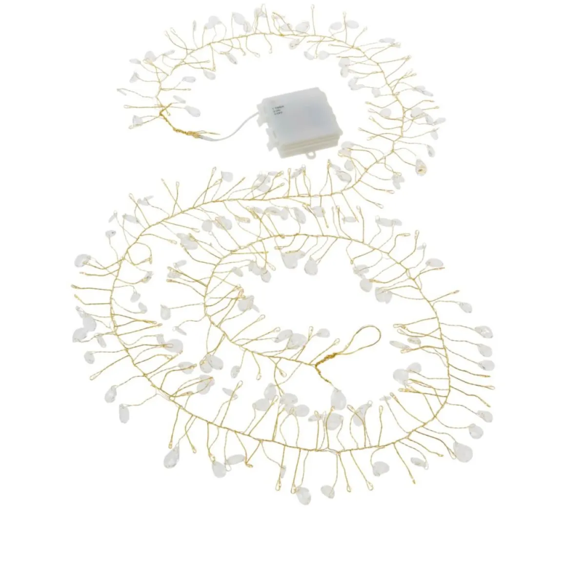 August & Leo Set Of 2 Crystal Beaded Led Garlands With Timer