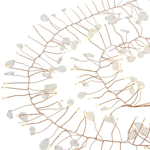 August & Leo Set Of 2 Crystal Beaded Led Garlands With Timer