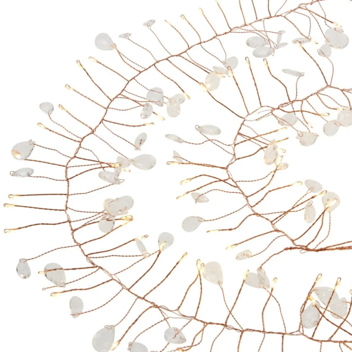 August & Leo Set Of 2 Crystal Beaded Led Garlands With Timer