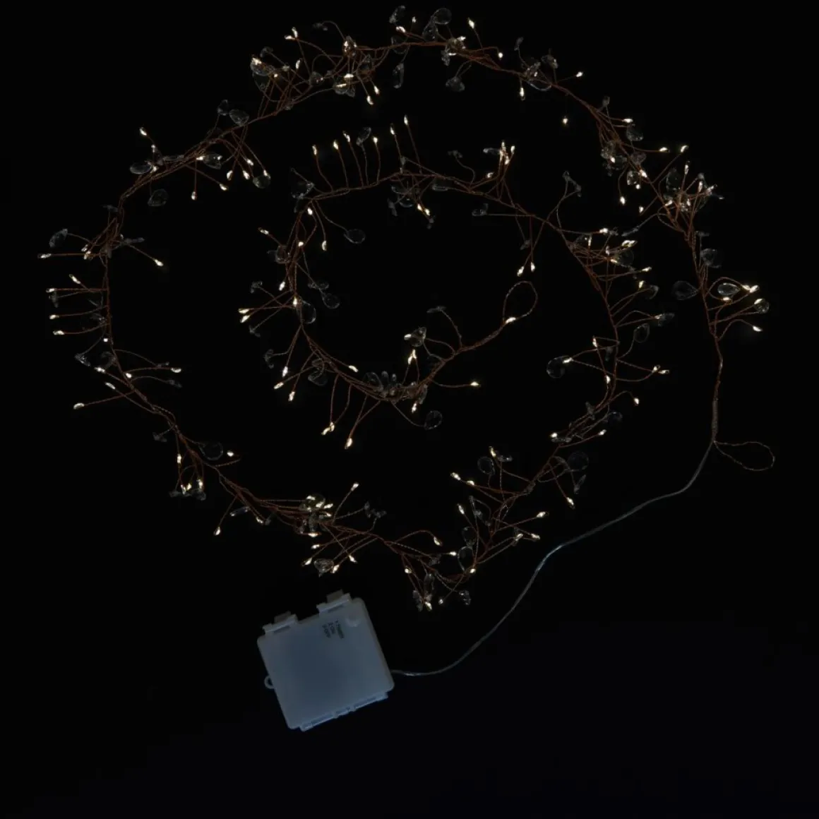 August & Leo Set Of 2 Crystal Beaded Led Garlands With Timer