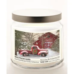 Courtside Market Barn Infused Wax Candle In Glass Jar With Silver Lid