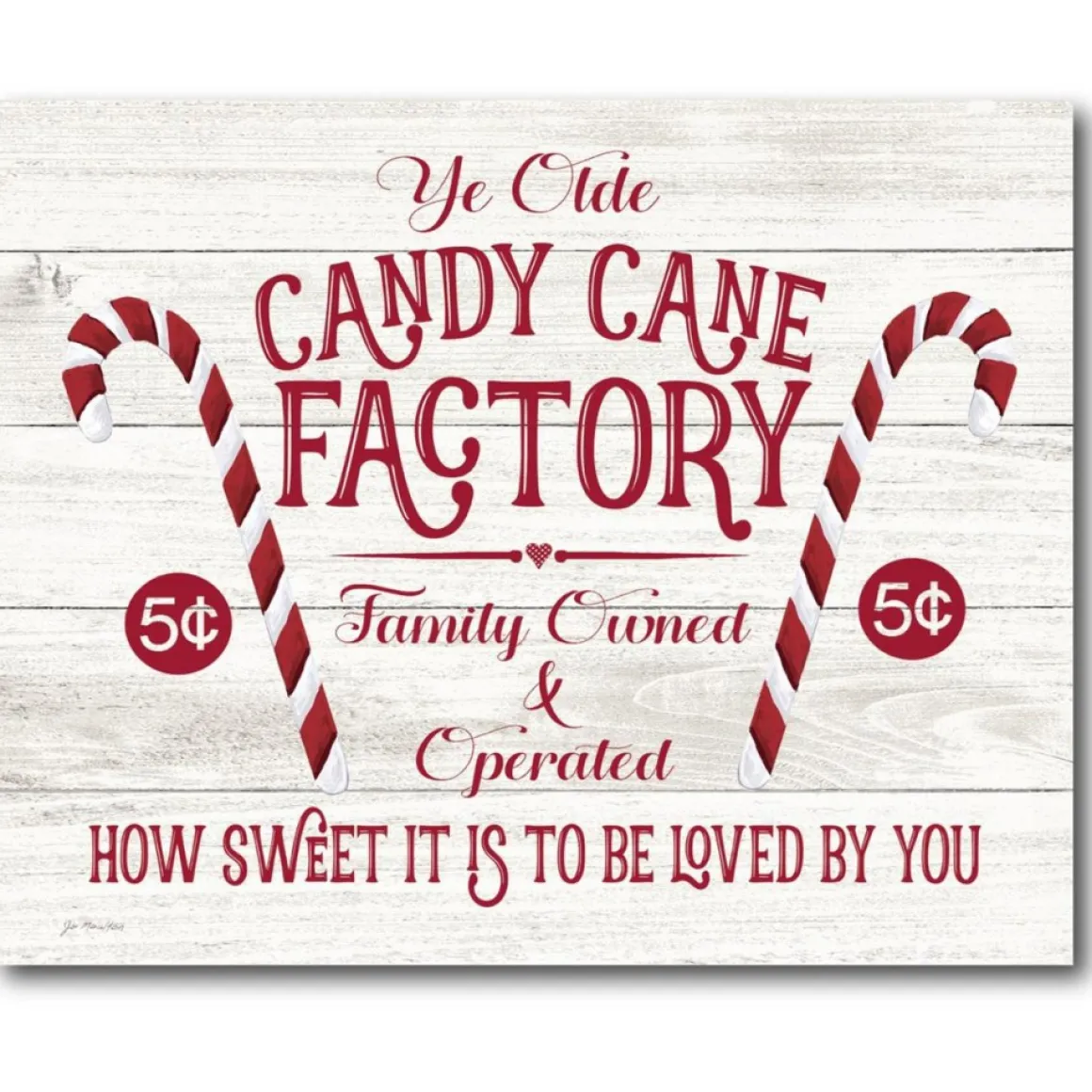 Courtside Market Candy Cane Factory 10.5" X 14" Wood Art
