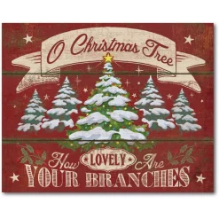 Courtside Market Canvas Wall Art - O Christmas Tree, 16" X 20"