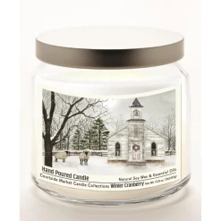 Courtside Market Christmas Chapel Infused Wax Candle With Silver Lid