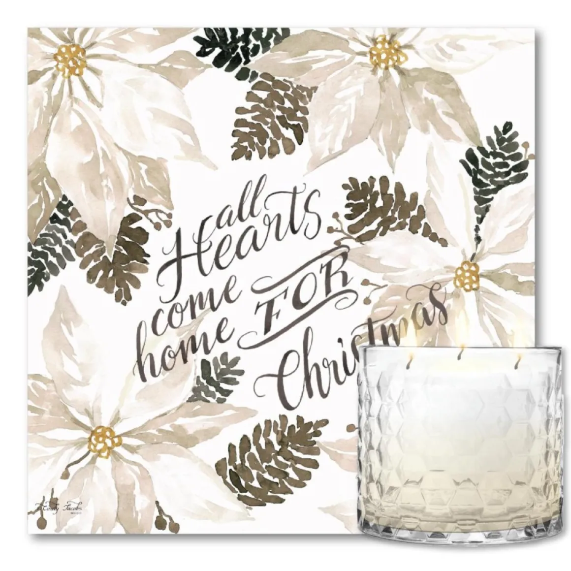 Courtside Market Come Home For Xmas Artboard & 13.5 Oz. 3-Wick Candle