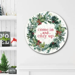 Courtside Market Come In And Cozy Up Reece 15"X15" Circular Board