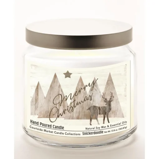 Courtside Market Merry Christmas Deer Infused Soy Candle In Glass Jar