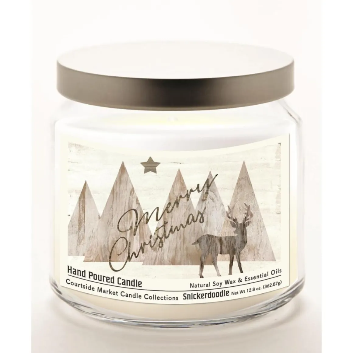 Courtside Market Merry Christmas Deer Infused Soy Candle In Glass Jar