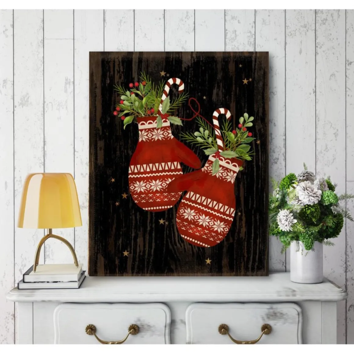 Courtside Market Mittens Floral Canvas Wall Art