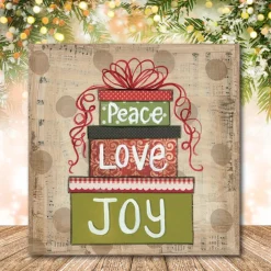 Courtside Market Peace Love & Joy Canvas Wall Art