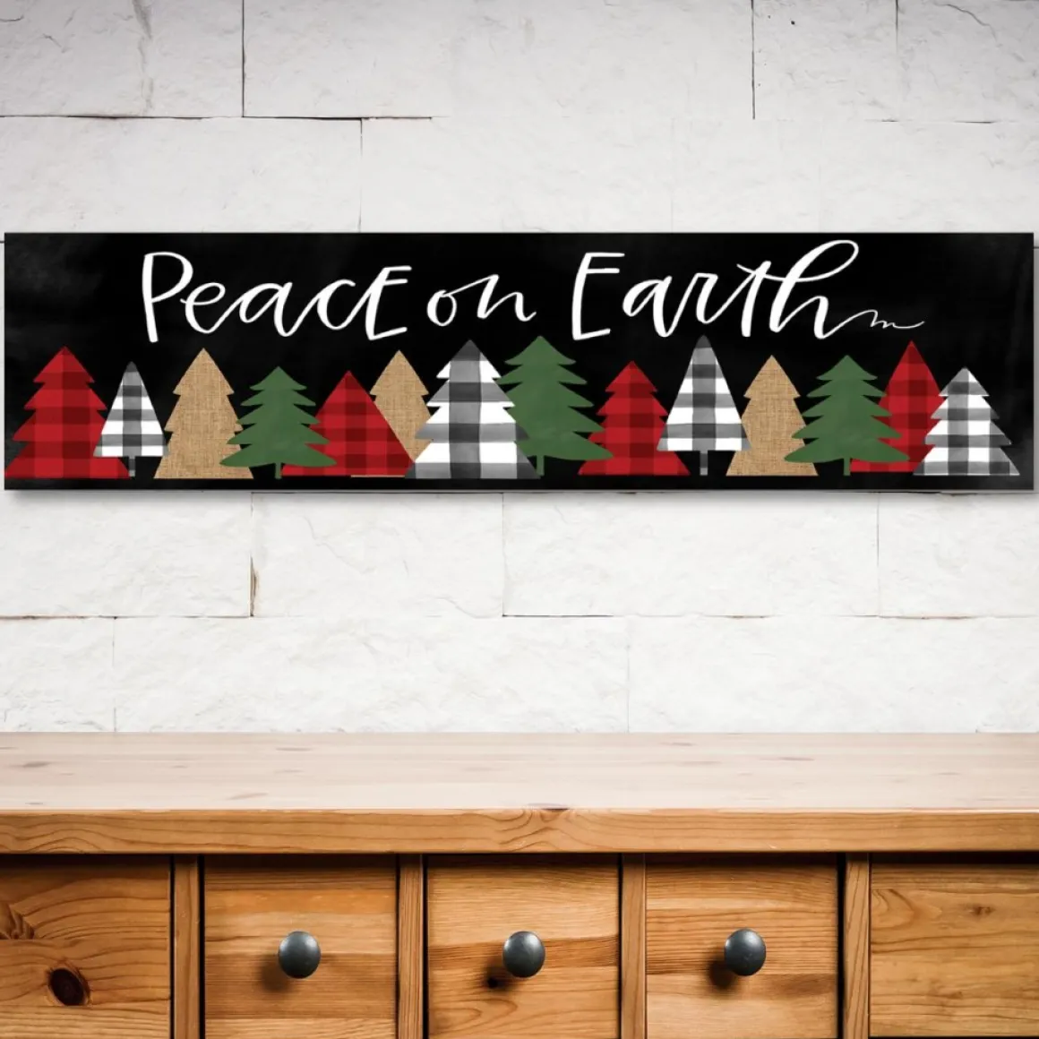 Courtside Market Peace On Earth 6"X24" Board Panel