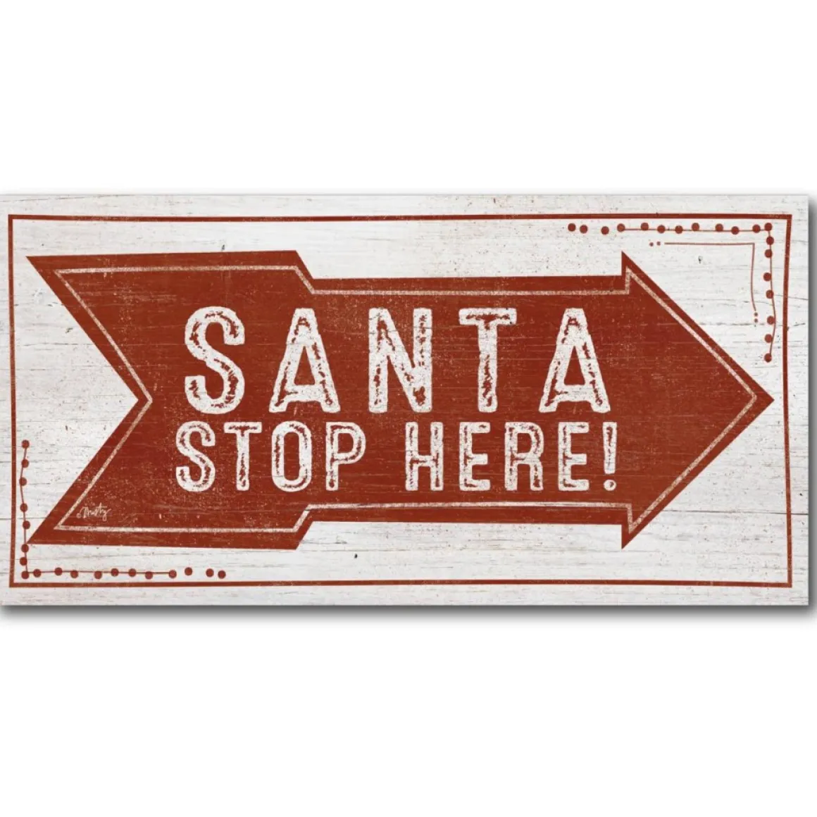 Courtside Market Santa Stop Here Canvas Wall Art