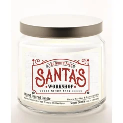 Courtside Market Santa's Workshop Infused Wax Candle With Silver Lid