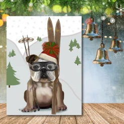 Courtside Market Skiing Bulldog Canvas Wall Art