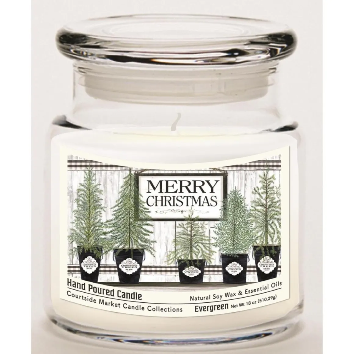 Courtside Market Soy Candle W/ Essential Oils + Lid - Merry Christmas