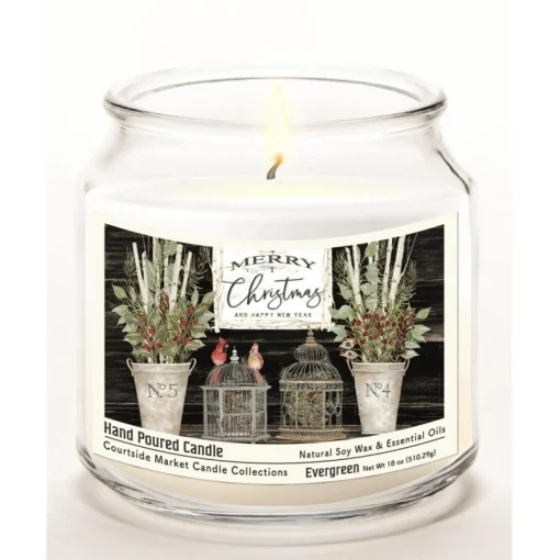 Courtside Market Soy Candle W/ Essential Oils + Lid - Merry Cardinals