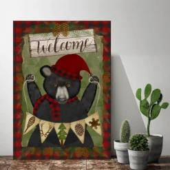 Courtside Market Welcome Bear Canvas Wall Art