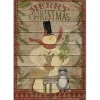 Courtside Market Woodland Snowman Flag 12" X 18" Wood Art