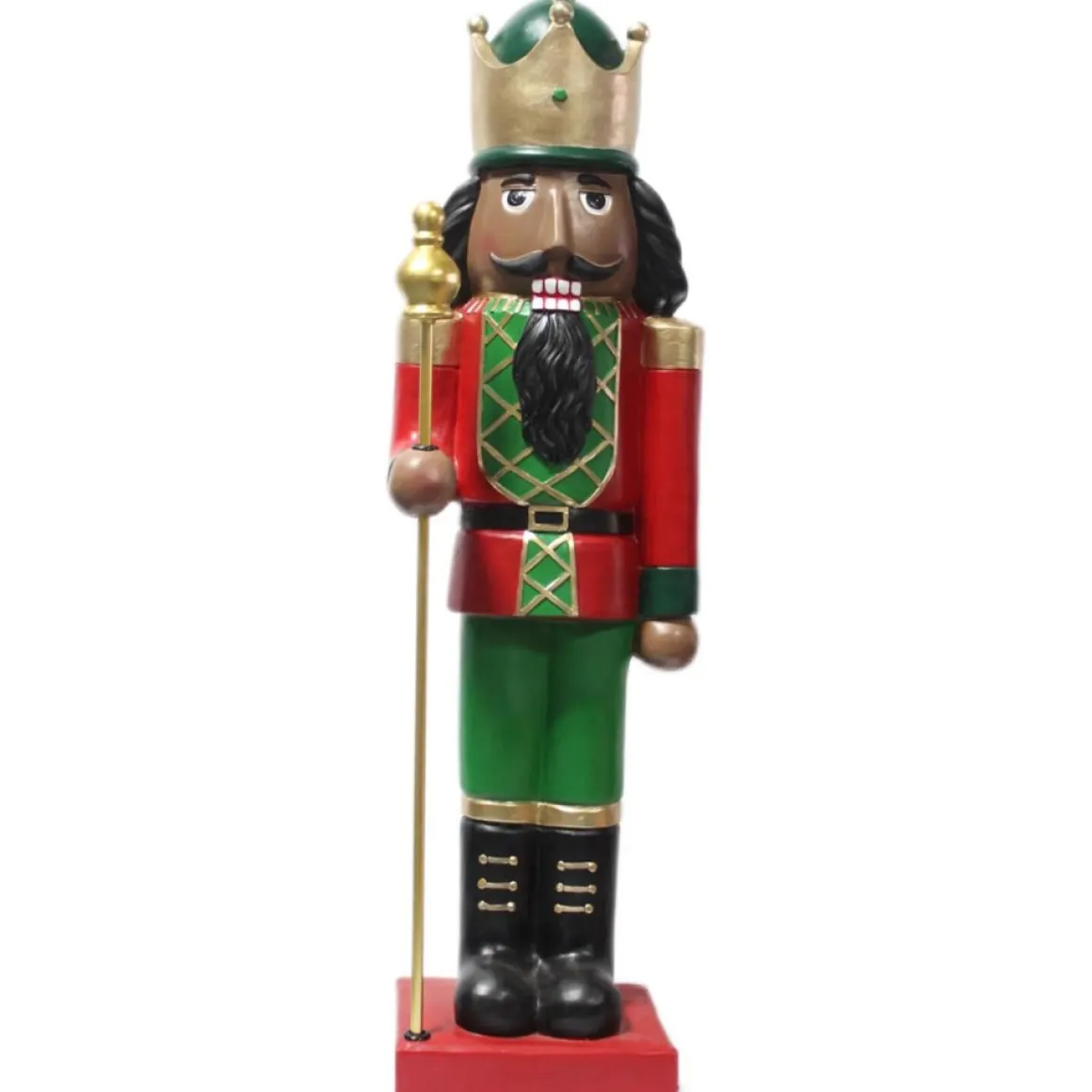 Fraser Hill Farm 32" African American Nutcracker Hold Staff Figurine