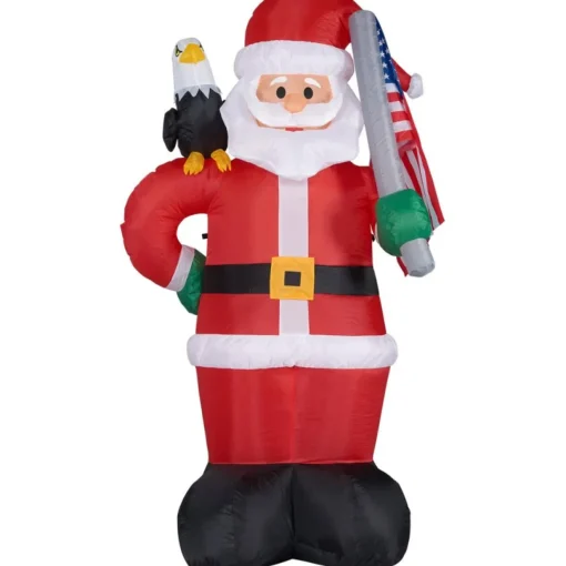 Fraser Hill Farm 8' Americana Santa W Eagle And Flag Lit Inflatable