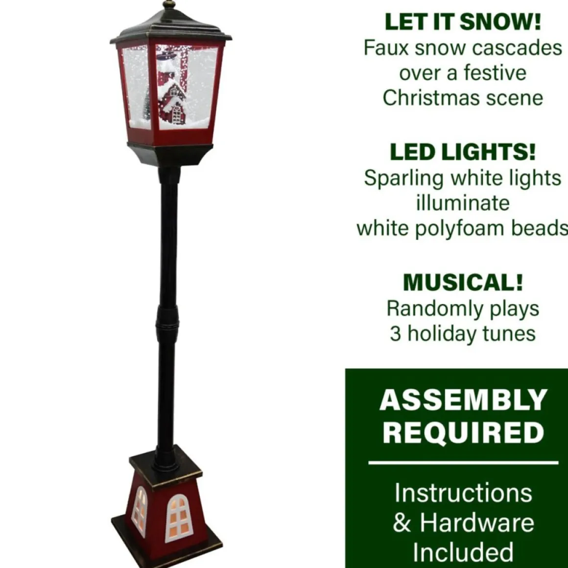Fraser Hill Farm 53" Musical Street Lamp W/ Flying Santa