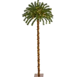 5 Ft. Christmas Palm Artificial Tree With 150 Warm White Led Lights