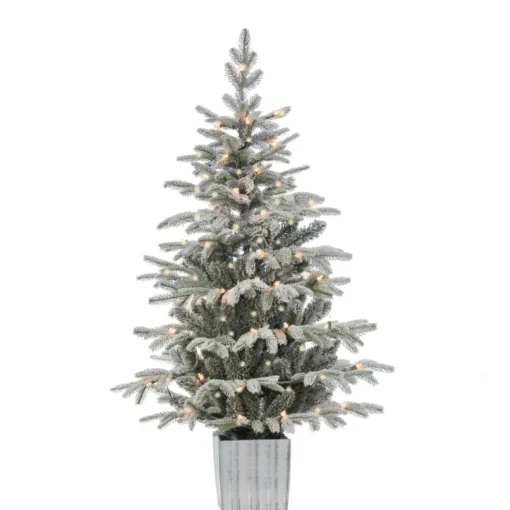 Gerson Company 4.5' Potted Lightly Flocked Iceland Fir With 70 Lights