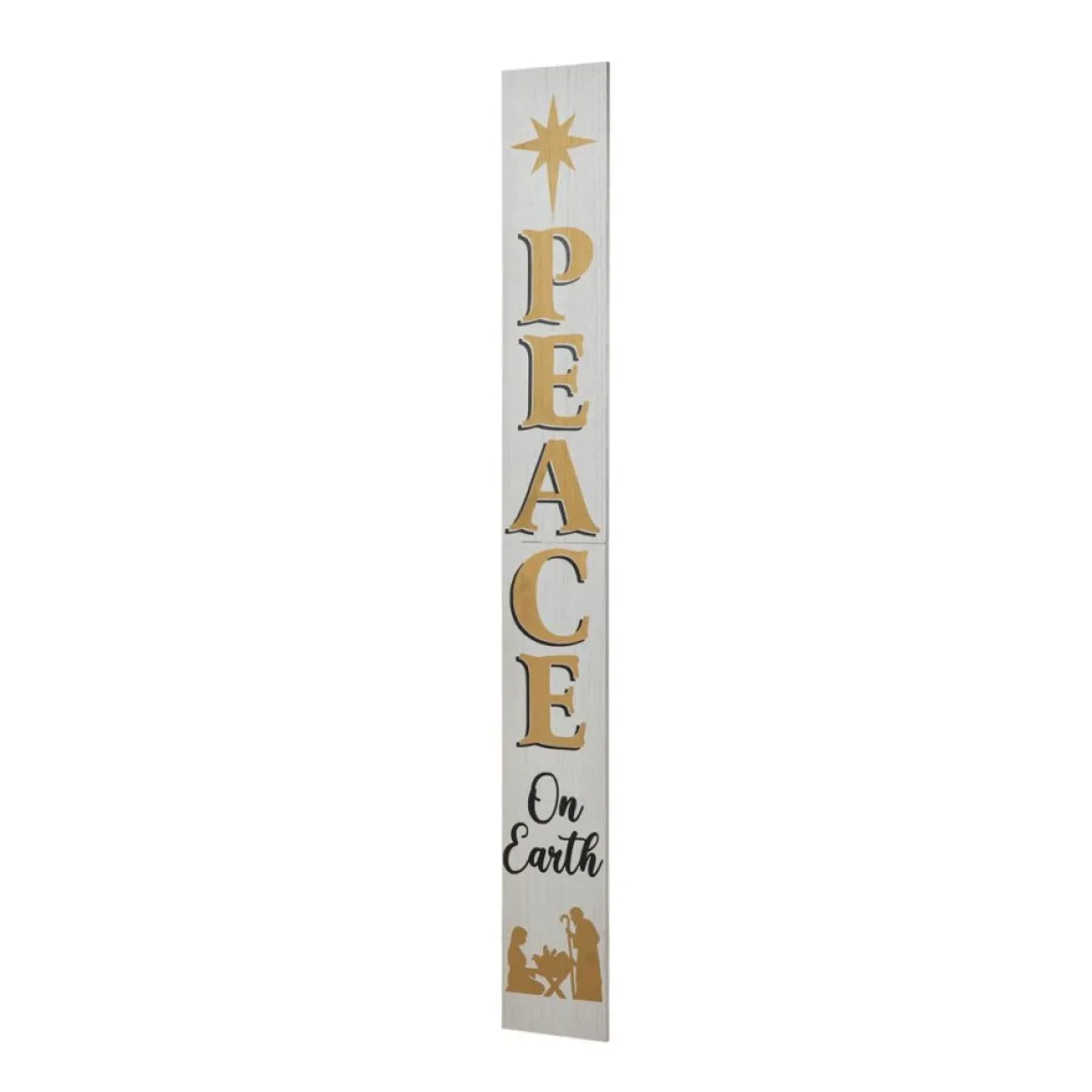 Glitzhome 60" H Wooden Nativity Peace Porch Sign