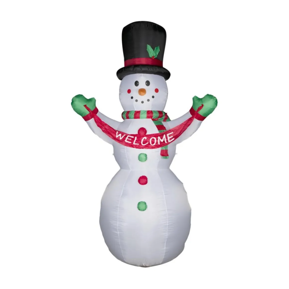 Glitzhome 12' Lighted Inflatable Snowman With Welcome Decor