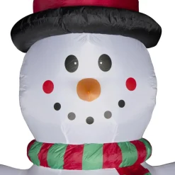 Glitzhome 12' Lighted Inflatable Snowman With Welcome Decor