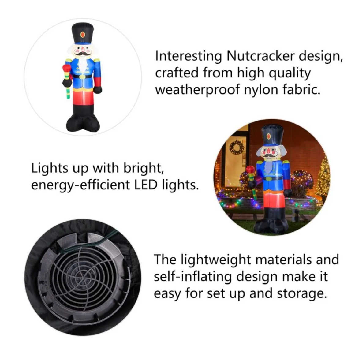 Glitzhome 8' Lighted Inflatable Soldier Decor