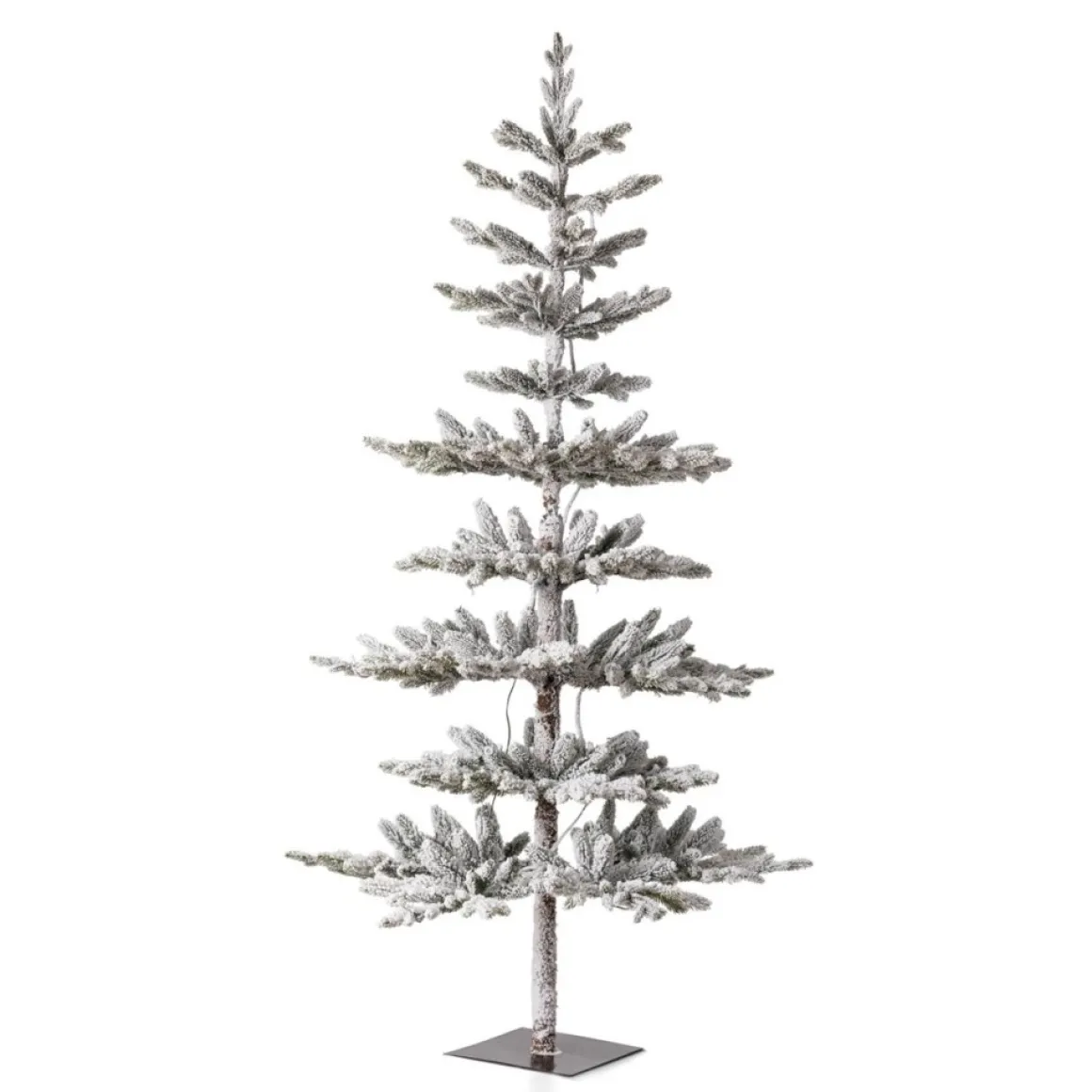 Glitzhome 6Ft Deluxe Pre-Lit Flocked Pine Artificial Christmas Tree
