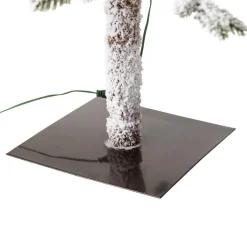 Glitzhome 6Ft Deluxe Pre-Lit Flocked Pine Artificial Christmas Tree