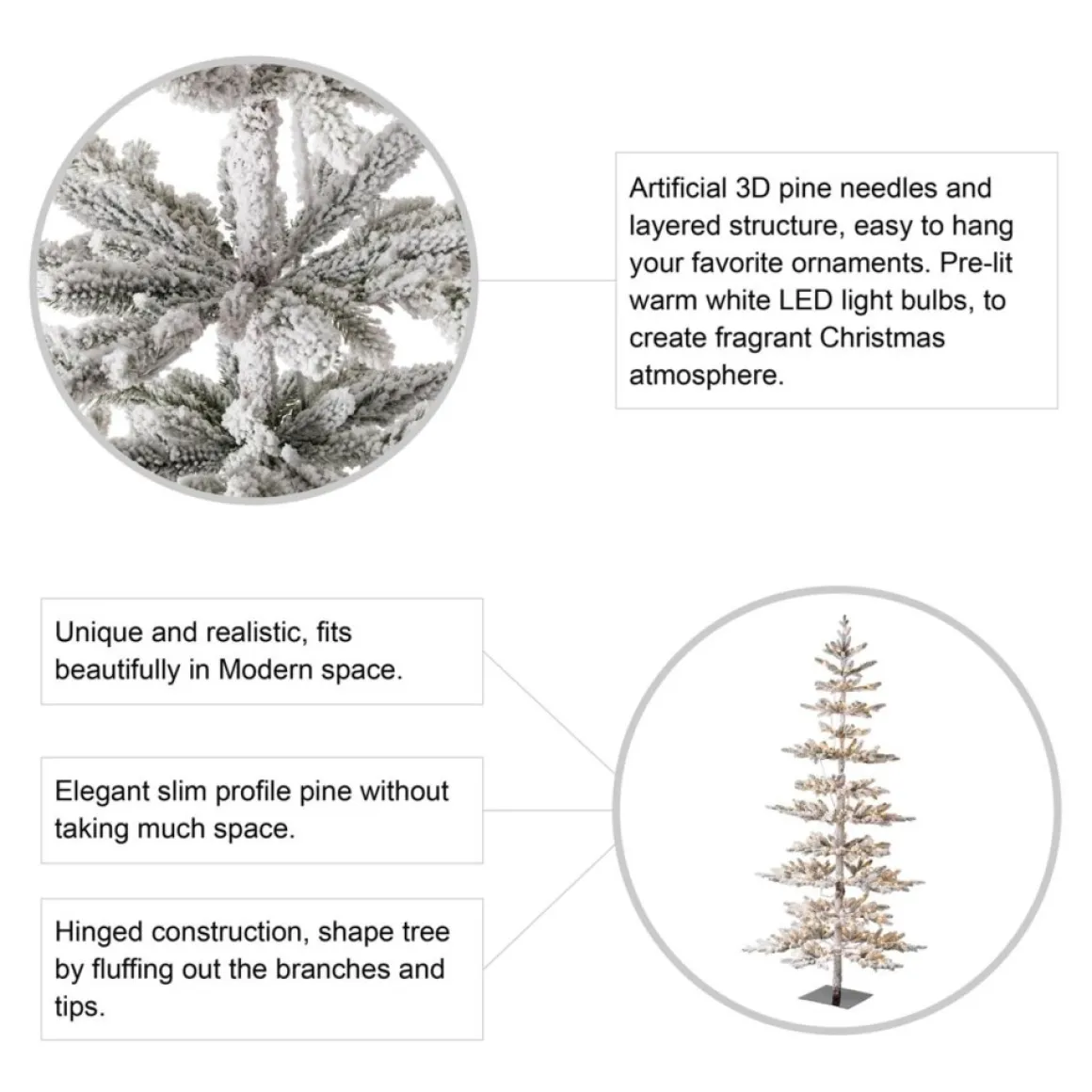 Glitzhome 7Ft. Deluxe Pre-Lit Pine Artificial Christmas Tree W/ Lights