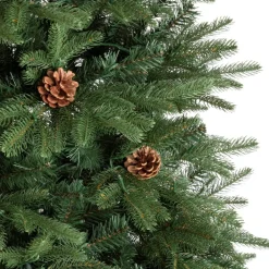 Glitzhome 7.5Ft Pre-Lit Green Fir Artificial Christmas Tree W/ 500 Led
