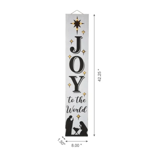 Glitzhome 42"H Lighted Wooden Nativity Porch Sign
