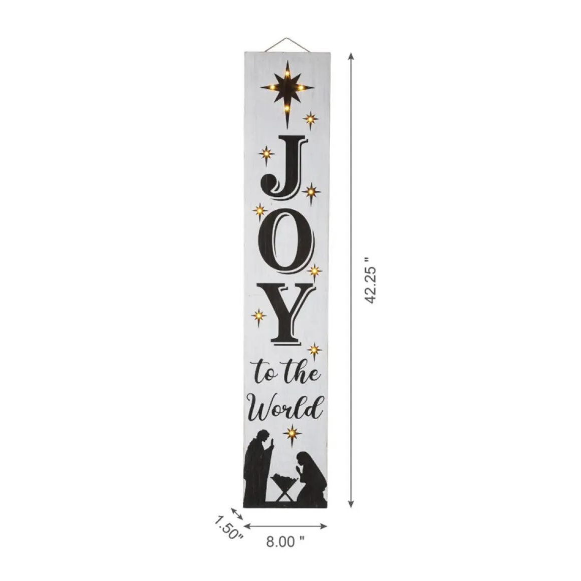 Glitzhome 42"H Lighted Wooden Nativity Porch Sign