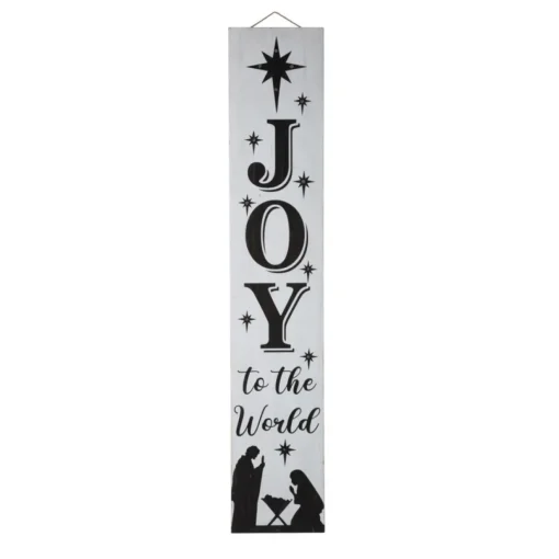 Glitzhome 42"H Lighted Wooden Nativity Porch Sign