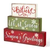 Glitzhome 12In L Led Lighted Wooden And Metal Block Word Sign