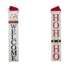 Glitzhome Reversible Wooden Hohoho/Snowman Porch Sign